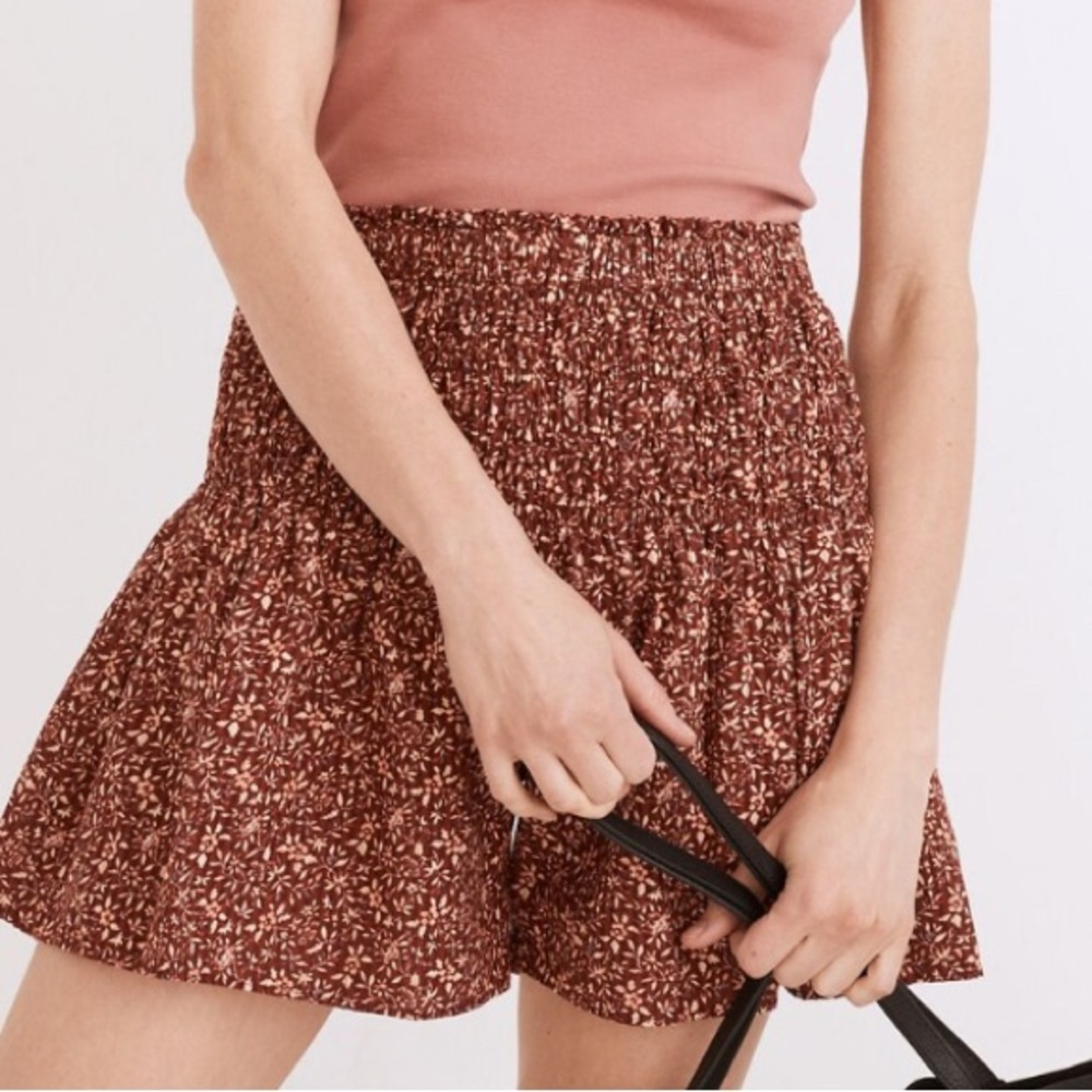 Madewell smocked pull-on shorts in Florentine floral